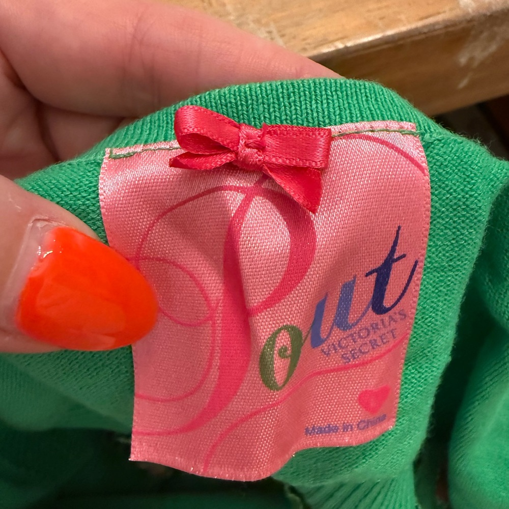 Victoria's Secret Pout Green & Pink Lollipop Candy Hearts Pajamas